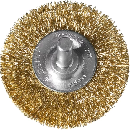 ЗУБР &quot;ПРОФЕССИОНАЛ&quot;. Щетка дисковая для дрели, витая латунированная стальная проволока 0,3мм, 50мм 3520-050_z02 купить в Нягани