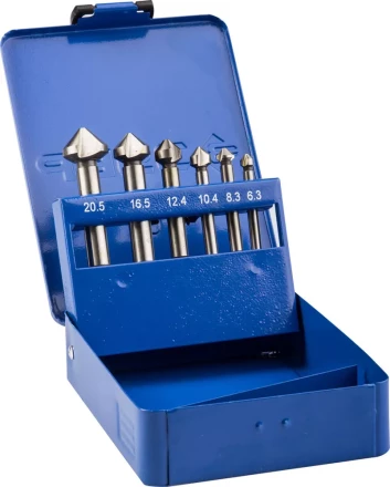 Набор ЗУБР Зенкеры &quot;ЭКСПЕРТ&quot; конусные с 3-я реж. кромками, сталь P6M5, для раззенковки М3, М4, М5, М6, М8, М10 29730-H6 купить в Нягани