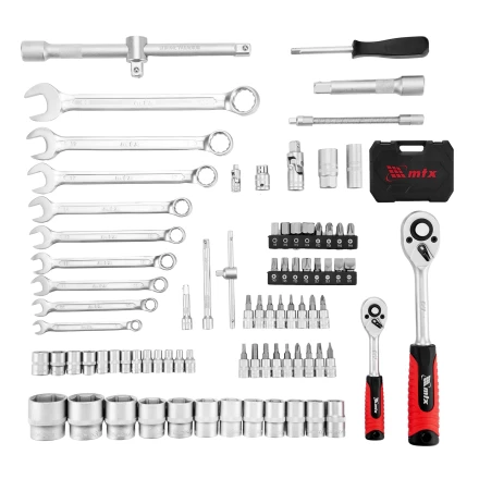 Набор инструментов, 1/2&quot;, 1/4&quot;, пластиковый кейс, 82 предмета// MTX 13563 купить в Нягани