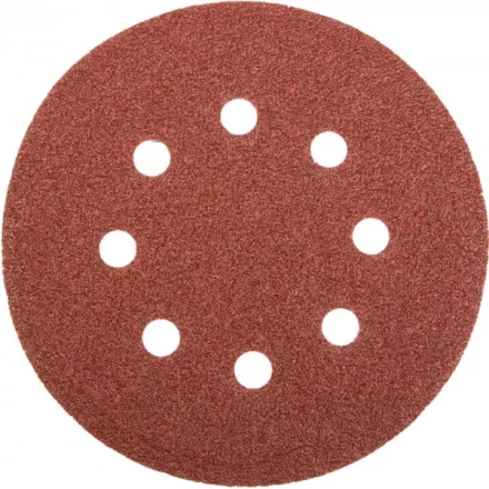 Круг шлифовальный универсальный STAYER &quot;MASTER&quot; из абразивной бумаги на велкро основе, 8 отверстий, Р60, 125мм, 5шт 35452-125-060 купить в Нягани