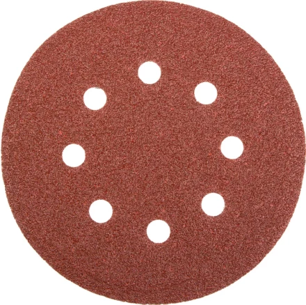 Круг шлифовальный универсальный STAYER &quot;MASTER&quot; из абразивной бумаги на велкро основе, 8 отверстий, Р60, 125мм, 5шт 35452-125-060 купить в Нягани