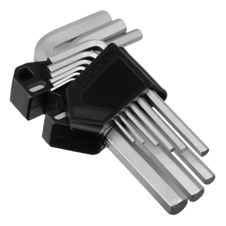 Набор ключей имбусовых, HEX, 1,5-10 мм, CrV, 9 шт. Сибртех 123667 купить в Нягани