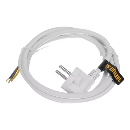 Шнур сетевой Denzel Energy Series, ПВС, 1,5 м, 3 x 1,5 мм, с неразборной вилкой, белый, 3 м, 37670 купить в Нягани