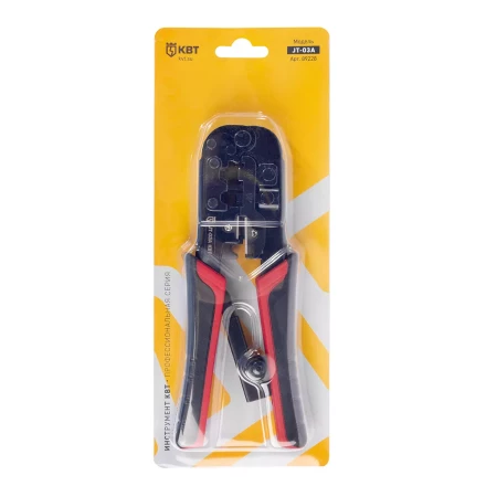 Кримпер многофункциональный КВТ JT-03А с 3 встроенными модулями для обжима RJ-45, RJ-12, RJ-11, RJ-22 (89228) купить в Нягани
