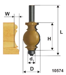 Фреза кромочная фигурная ф254х35мм хв 12мм 10574