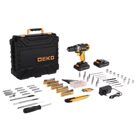 Дрель аккумуляторная DEKO DKCD20FU-Li, 063-4179 + набор 193 аксессуара купить в Нягани