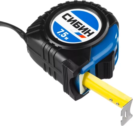 Рулетка СИБИН, обрезиненный пластиковый корпус, 7,5м/25мм 34019-08-25 купить в Нягани