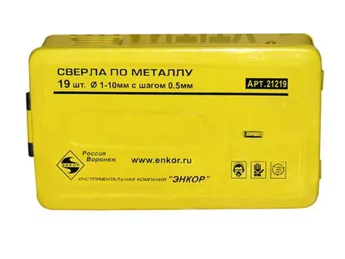 Набор сверл д/мет. 19шт 1-10/шаг0,5мм 6708 1/25 21219 купить в Нягани