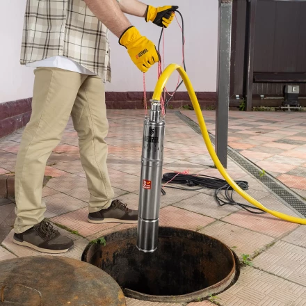 Скважинный насос Denzel DWS-3,5-100, винтовой, диаметр 3,5&quot;, 800 Вт, 1700 л/ч, напор 100 м 97251 купить в Нягани