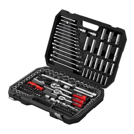 Набор инструментов, 1/2&quot;, 3/8&quot;, 1/4&quot;, пластиковый кейс 215 предм.// MTX 13589 купить в Нягани