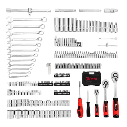 Набор инструментов, 1/2&quot;, 3/8&quot;, 1/4&quot;, пластиковый кейс 215 предм.// MTX 13589 купить в Нягани