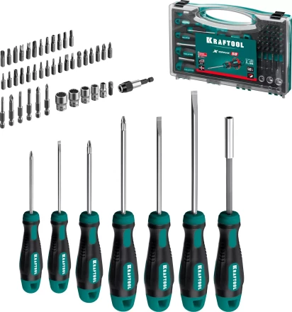 Набор: отвертки X-Drive с кованым хромомолибденованадиевым стержнем SlimFit, ситема насечек NSS, двухкомпонентная рукоятка 25815 купить в Нягани