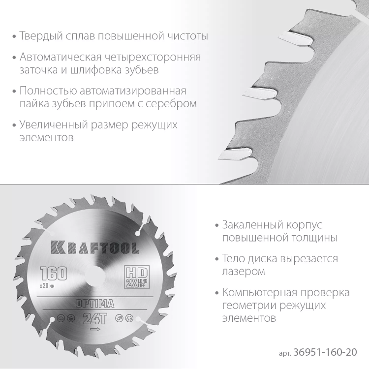 Диск пильный OPTIMA, повышенный ресурс 36951-160-20 купить в Нягани