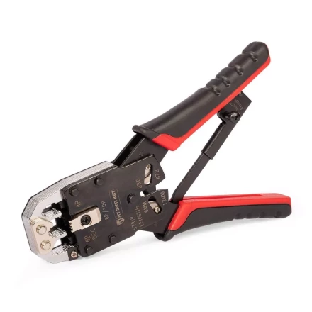 Кримпер многофункциональный КВТ HT-106E с 3 встроенными модулями для обжима RJ-45, RJ-12, RJ-11 (86603) купить в Нягани