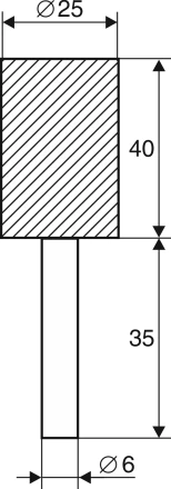 Шарошка абразивная Цилиндр 25х40х6 мм 21654 купить в Нягани