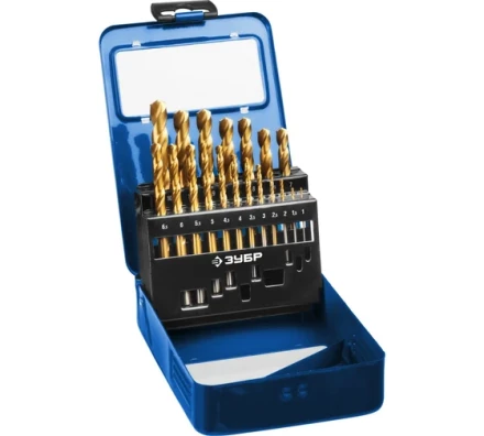 ЗУБР Кобальт, 19 шт, (1-10 мм), сталь Р6М5К5, класс А, мет.бокс, набор сверл по металлу, Профессионал (29626-H19) купить в Нягани