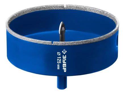 ЗУБР АГК d 125 мм (центр. сверло, трехгр. хвост, Р60), Алмазная коронка, Профессионал (29850-125) купить в Нягани