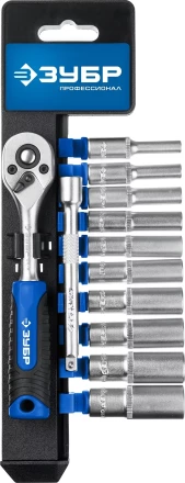 ЗУБР ТМ-12У, 12 предм., (1/4), набор торцовых головок, Профессионал (27651-H12) купить в Нягани
