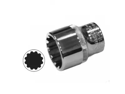 Головка торцевая  27 мм, универсальная, SPLINE, CrV, хромированная  MATRIX MASTER 13160 купить в Нягани