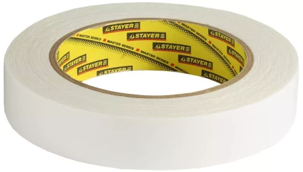 Двухсторонняя клейкая лента на вспененной основе, STAYER Professional 12231-25-05, белая, 25мм х 5м 12231-25-05 купить в Нягани