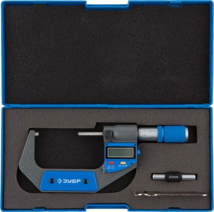 Микрометр ЗУБР &quot;ЭКСПЕРТ&quot; гладкий цифровой, МКЦ 75, диапазон 50-75мм, шаг измерения 0,001мм 34482-75 купить в Нягани