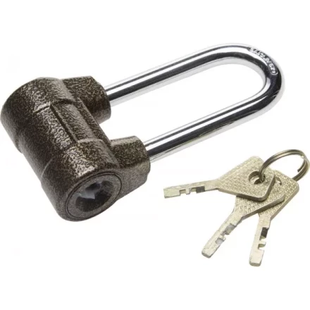 Замок навесной ЗУБР &quot;МАСТЕР&quot; облегченный, дисковый механизм секрета, ключ 7 PIN, удлиненная дужка d-10мм, 60мм 3720-4-01_z01 купить в Нягани