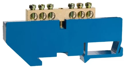 Шина СВЕТОЗАР нулевая на DIN-изоляторе, макс. ток 100А, 5,2мм, 6 полюсов 49807-06 купить в Нягани