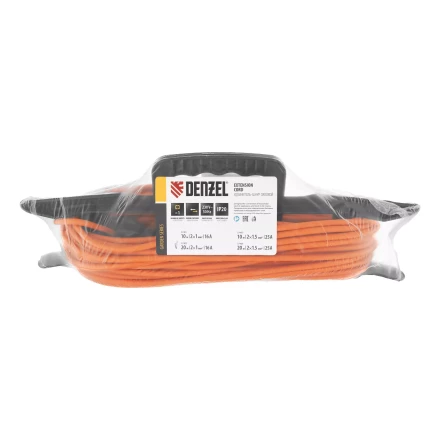 Удлинитель-шнур силовой Denzel Garden Series, б/з, ПВС, 20м, 1 розетка, 2 x 1 мм, 3 м 37402 купить в Нягани