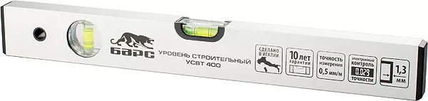 Уровень алюминиевый 1800 мм толщина профиля 1.3 мм 2 глазка  БАРС 35138 купить в Нягани