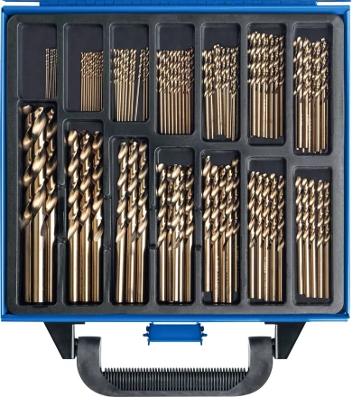 ЗУБР Кобальт, 99 шт, (1-10 мм), сталь Р6М5К5, класс А, мет.бокс, набор сверл по металлу, Профессионал (29626-H99) купить в Нягани