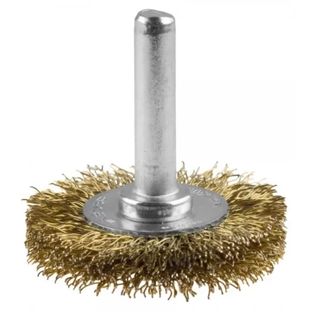 ЗУБР &quot;ЭКСПЕРТ&quot;. Щетка дисковая для дрели, двухрядная, витая латунированная стальная проволока 0,3мм, 75мм 3520-075-2_z01 купить в Нягани
