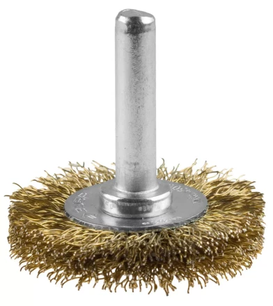 ЗУБР &quot;ЭКСПЕРТ&quot;. Щетка дисковая для дрели, двухрядная, витая латунированная стальная проволока 0,3мм, 75мм 3520-075-2_z01 купить в Нягани