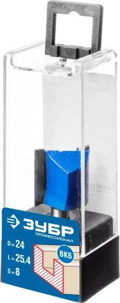 ЗУБР 24 x 25 мм, хвостовик 8 мм, фреза пазовая прямая, Профессионал (28753-24-25) купить в Нягани