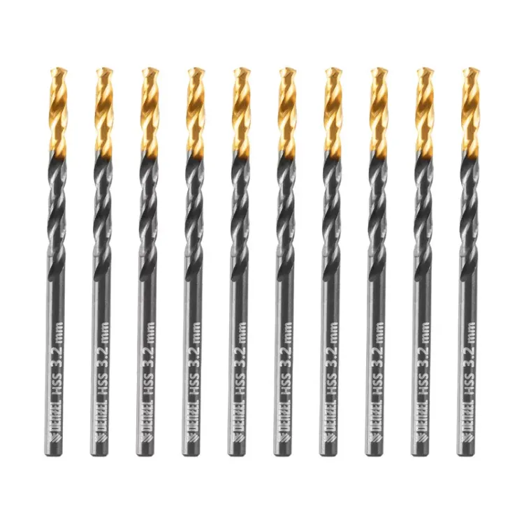 Сверло по металлу, 3,2 мм, HSS-Tin, Golden Tip, 10 шт. Denzel 717206 купить в Нягани