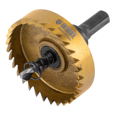 Коронка по металлу HSS, 55 мм, нитридтитановое покрытие Denzel 724118 купить в Нягани