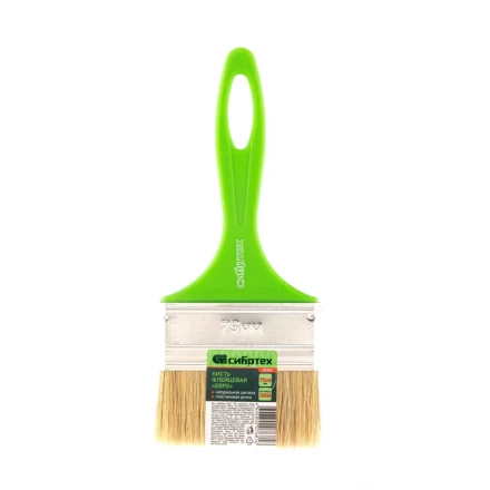 Кисть флейцевая &quot;Евро&quot;, 75 x 8, натуральная щетина, пластиковая ручка Сибртех 83303 купить в Нягани