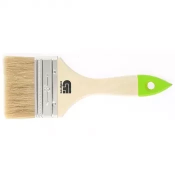 Кисть плоская 75 мм натуральная щетина деревянная ручка Сибртех 82265 купить в Нягани