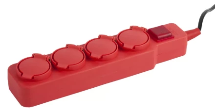 Удлинитель СВЕТОЗАР электрический с заземлением, выключатель, евро, 4 гнезда, с крышками, 3м SV-55019-3 купить в Нягани