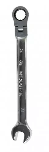 Ключ гаечный комбинированный 24х24 с шарниром и трещоткой 26419