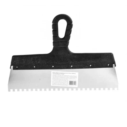 Шпатель из нержавеющей стали 300 мм зуб 6 х 6 мм пластмассовая ручка 85140 купить в Нягани