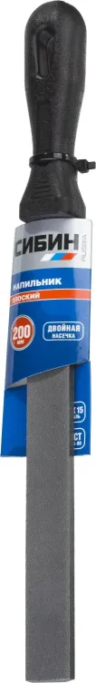 Напильник СИБИН плоский с пластиковой рукояткой, 200мм 16701-20 купить в Нягани