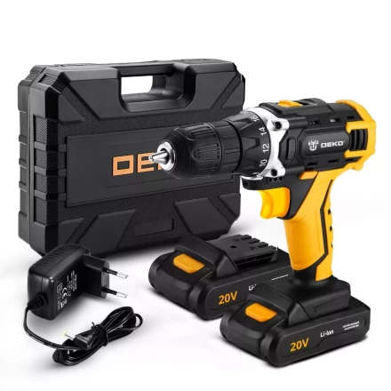 Дрель аккумуляторная DKCD20FU-Li DEKO + набор 63 инструмента, 063-4093 купить в Нягани