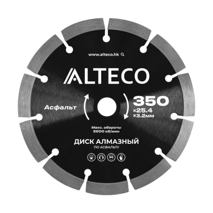 Диск алмазный по асфальту ALTECO 350x25.4x3.2 мм 66485 купить в Нягани