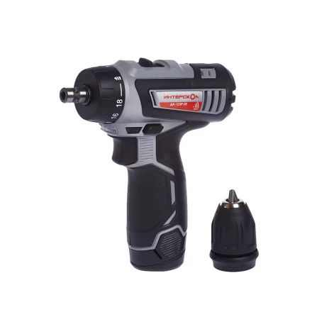 Аккумуляторная дрель-шуруповерт со съемным патроном ИНТЕРСКОЛ ДА-12ЭР-02 КОМБИ Li-ion (2 х 1,5Ач) купить в Нягани