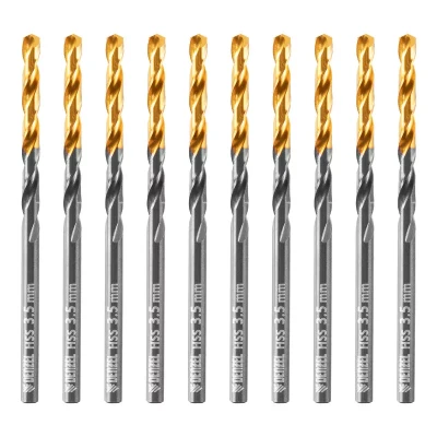 Сверло по металлу, 3,5 мм, HSS-Tin, Golden Tip, 10 шт. Denzel 717207