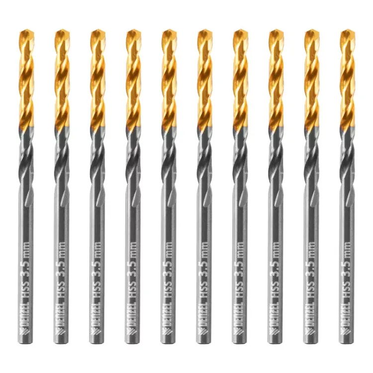 Сверло по металлу, 3,5 мм, HSS-Tin, Golden Tip, 10 шт. Denzel 717207 купить в Нягани