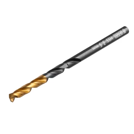 Сверло по металлу, 3,5 мм, HSS-Tin, Golden Tip, 10 шт. Denzel 717207 купить в Нягани