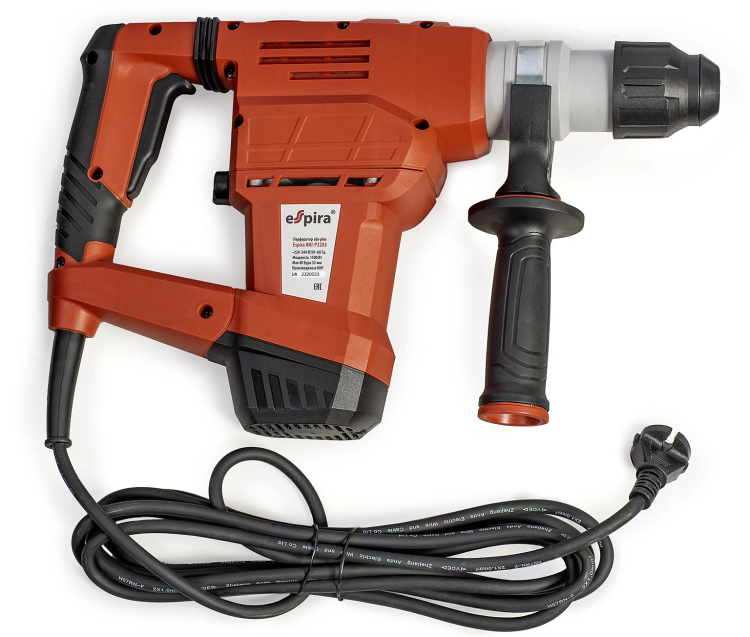 Перфоратор ESPIRA RHI-P3203 (sds plus, 220–240В/50Гц, мощн.1500Вт, ск. хол хода 950 об/м, эн.уд .4,0 Дж, 5.6 кг), 400452 купить в Нягани
