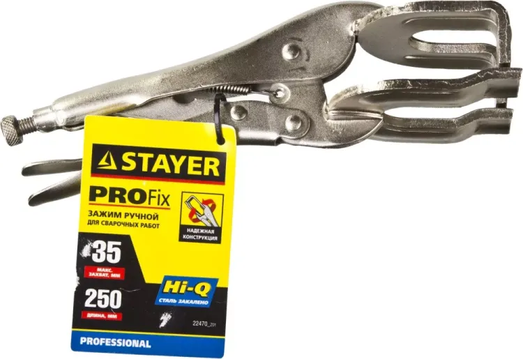 Зажим STAYER "PROFI" "PRO-Fix" ручной, сварщика, 250x35мм 22470_z01 купить в Нягани