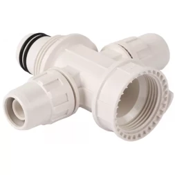 Коллектор ЗУБР "ШиреФит" сборный крестовой "внутренняя резьба - штуцер с гайкой - штуцер с гайкой", 20мм х 16мм 51518-20-16-20